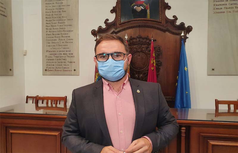 El alcalde de Lorca Diego Jose Mateos anuncia la entrada en Fase 1 del casco urbano de la ciudad durante 7 dias.